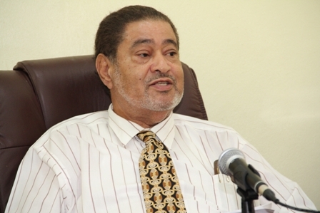 Deputy Governor General His Honour Eustace John at a press conference to launch the activities on Nevis to celebrate the 60th anniversary of Queen Elizabeth II’s ascension to the Throne