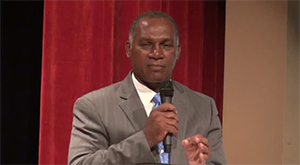 Premier of Nevis Hon. Vance Amory at the Department of Education’s Back to School 2014 opening ceremony at the Harold Sutton Auditorium at the Nevis Performing Arts Centre (NEPAC) on August 25, 2014