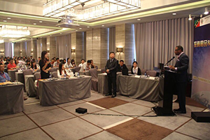 Deputy Premier of Nevis Hon. Mark Brantley during a meeting with potential investors