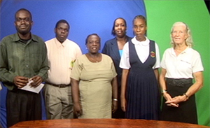 (L-R) Tourism Officer Dorson Ottley in the Ministry of Tourism, Rol-J Williams, his mother Janice Williams, Candice Pinney and her niece Junique Pinney and Tourism Education Teacher in the Ministry of Tourism Deborah Lellouch