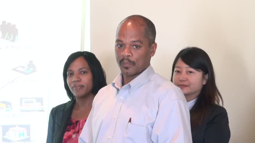 L-R) Permanent Secretary in the Ministry of Health Nicole Slack-Liburd, Hospital Administrator Gary Pemberton and ICT Project Manager at the Embassy of the Republic China/Taiwan in St. Kitts Joanna Huang