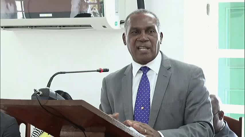 Hon. Vance Amory, Premier of Nevis and Minister of Finance in the Nevis Island Administration making his presentation at a sitting of the Nevis Island Assembly on July 20, 2017