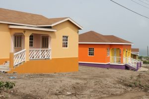 Finished affordable homes at the Nevis Housing and Land Development Corporation’s Cedar View Development Project at Maddens on October 18, 2017