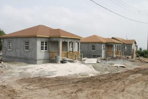 Affordable homes under construction at the Nevis Housing Development Corporation’s Cedar View Development Project at Maddens on October 18, 2017