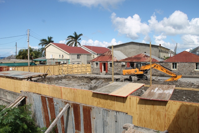 Ongoing construction work on the Treasury Renovation Project in the heart of Charlestown