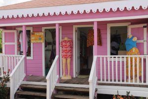 A vendor’s booth at the Artisan Village in Pinney’s Estate