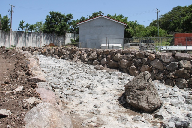 Ghaut reinforcement in Stoney Grove to mitigate flooding with funding from the Government of Japan (file photo)