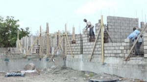 A section of the Newcastle Police Station under construction