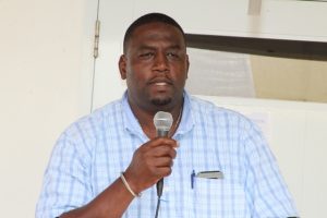 Mr. Gary Griffin, Manager of the Department of Agriculture's Abattoir Division, delivering remarks at a ceremony to commission a new Processing Wing at the Abattoir at Prospect on October 17, 2018