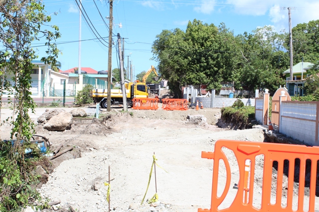 Ongoing work in the third section of the first phase of the Brown Hill Road Rehabilitation Project on October 31, 2018