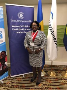 Hon. Hazel Brandy-Williams in the Nevis Island Administration attending a regional inter-parliamentary meeting for gender equality in Barbados co-hosted by ParlAmericas