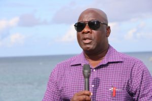 Hon. Alexis Jeffers, Deputy Premier of Nevis at Oualie Bay on January 29, 2019