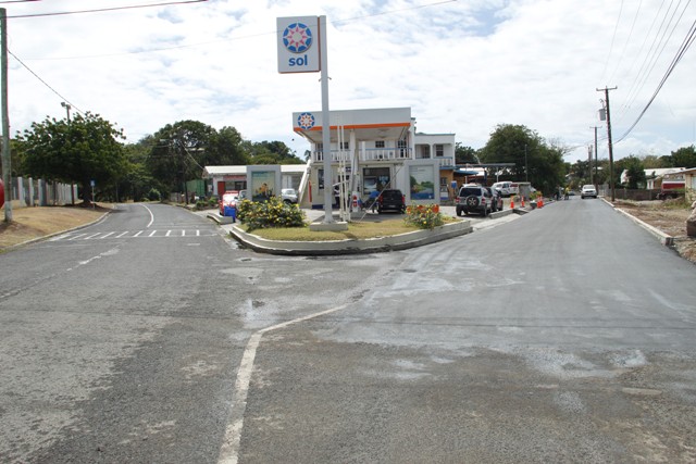 The new asphalted entrance to Bath Village opened to vehicular traffic on February 13, 2019. It is part of the first phase of the Bath Village Road Rehabilitation Project being undertaken by the Nevis Island Administration through the Public Works Department