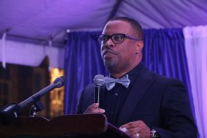 Hon. Mark Brantley, Premier of Nevis, delivering remarks at the First Congratulatory Reception for University Graduates hosted by himself and First Lady Mrs. Sharon Brantley at Government House at Belle Vue on February 09, 2019