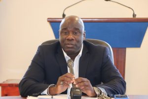 Hon. Alexis Jeffers, Deputy Premier of Nevis at Cabinet a meeting on May 08, 2019, at Pinney’s Estate