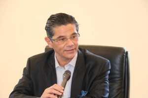 Mr. Gonzalo Güelman Ros, General Manager of the Four Seasons Resort Nevis, at a Nevis Island Administration Cabinet meeting at Pinney’s Estate on May 08, 2019