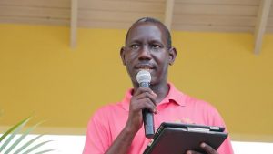 Mr. John Hanley, Permanent Secretary in the Ministry of Tourism in the Nevis Island Administration, at the 5th annual St. Kitts and Nevis Restaurant Week Tasting Showcase at the Artisan Village hosted by the Ministry of Tourism on July 20, 2019