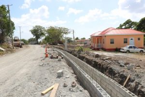 U-drains constructed by workers from the Public Works Department in the Nevis Island Administration on July 24, 2019
