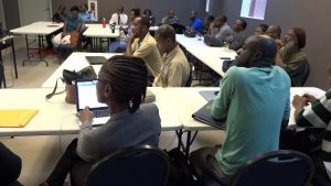 Participants at the Mass Casualty Management System Training session hosted by the Ministry of Health and his organisation at the Nevis Disaster Management Department’s Emergency Operations Centre at Long Point on August 19, 2019
