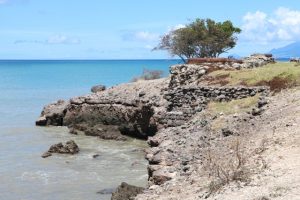 Another section of the eroding coastline at Fort Charles on September 27, 2019, which forms part of the Nevis Island Administration’s coastal protection plan  