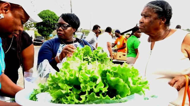 Some patrons purchasing fresh produce at a previous Farmers Market at the top of Government Road organised by the Department of Agriculture on Nevis