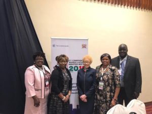 Hon. Hazel-Brandy Williams (extreme left) with other delegates at the 12th Commonwealth Women’s Affairs Ministers Meeting (WAMM) in Nairobi Kenya, from September 19 to 20, 2019