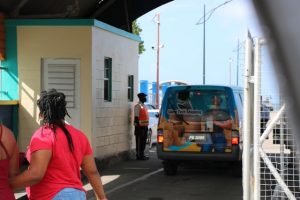 A vehicle owner at the Iron Shed at the Charlestown Port on December 16, 2019