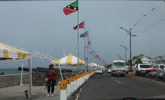 Preparations taking place at the Samuel Hunkins Drive in Charlestown on December 11, one day before the area becomes a hive of activity during the Small Enterprise Development Unit’s upcoming Small Business Boardwalk Fair on December 12, 2019