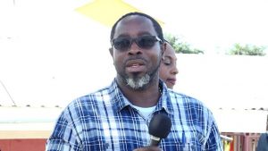 Mr. Floyd. Liburd, Deputy Director of the Department of Agriculture, delivering remarks at the launch of an islandwide tree planting programme at the grounds of the St. Thomas’ Primary School on January 29, 2020