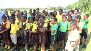 Some students of the St. Thomas’ School, at the launch of a tree planting programme by the Ministry and Department of Agriculture on Nevis on January 29, 2020