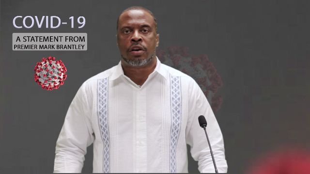 Hon. Mark Brantley, Premier of Nevis delivering an address on May 24, 2020