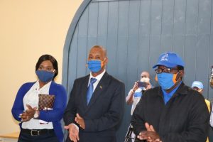 Mr. Eric Evelyn of the Concerned Citizens Movement moments after he was nominated on May 27, 2020, at the David Freeman Centre of Excellence by Mrs. Deslyn Evelyn of Hanley’s Road and Mr. Berley R. Walwyn of Hardtimes to contest the general elections in Constituency No.10  on June 07, 2020