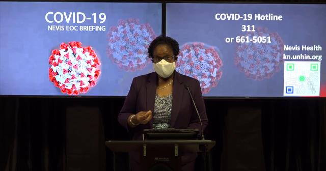 Dr. Judy Nisbett, Chairman of the Nevis COVID-19 Task Force, making her presentation at the Nevis COVID-19 EOC Briefing on June 08, 2020