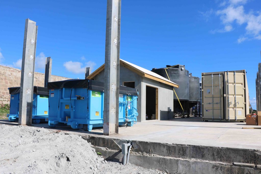 The various components supporting the containerised filtration system (right) at Hamilton on October 08, 2020