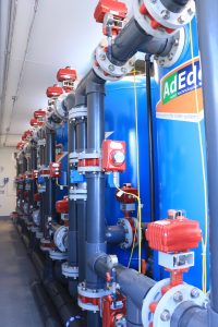 Five filters inside the containerised filtration system at Hamilton on October 08, 2020