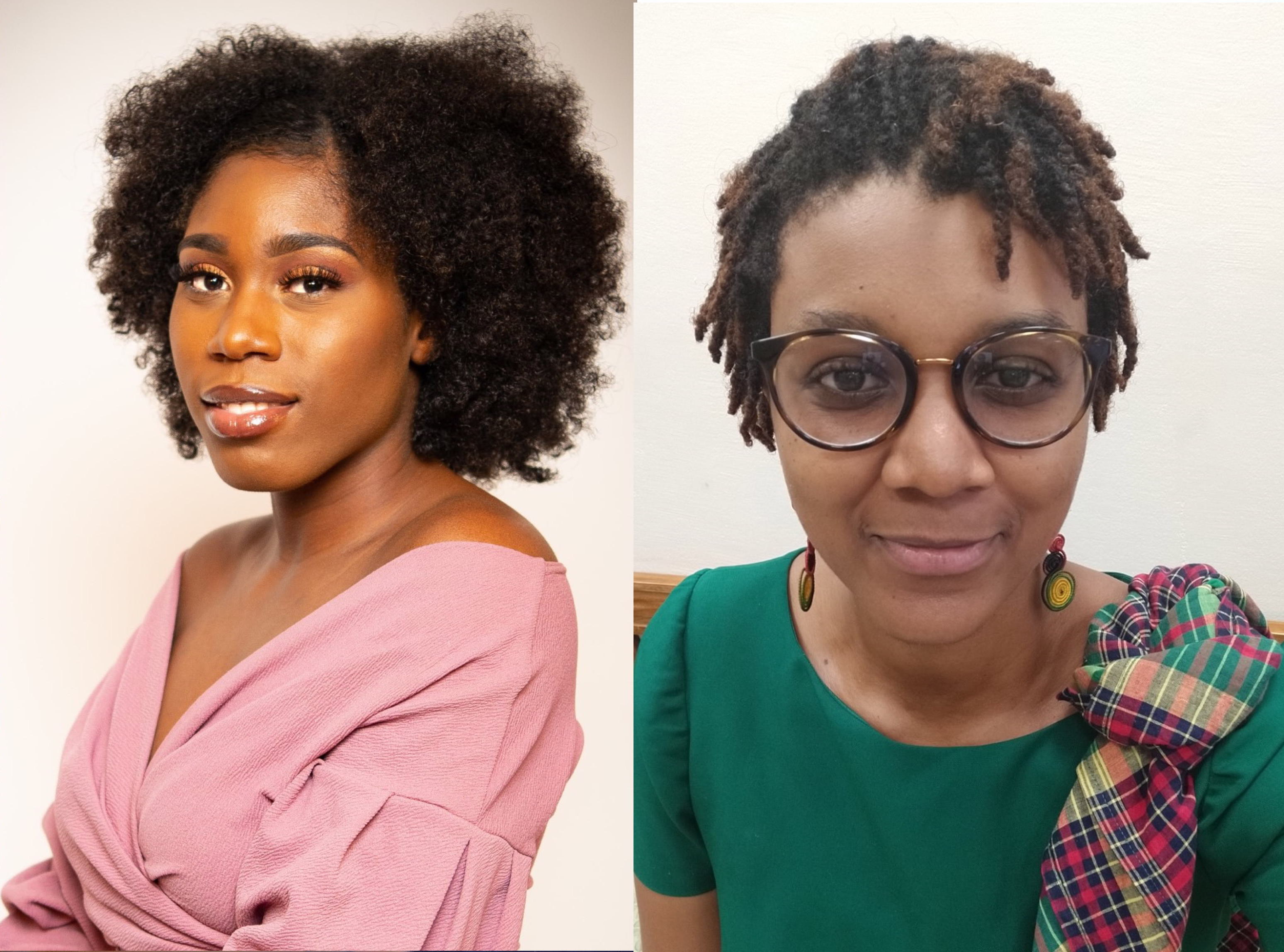 Organization of American States 2020 Scholarship awardees Miss Kelsia Liburd of Nevis (l) and Miss Hilary Ferguson of St. Kitts (r)