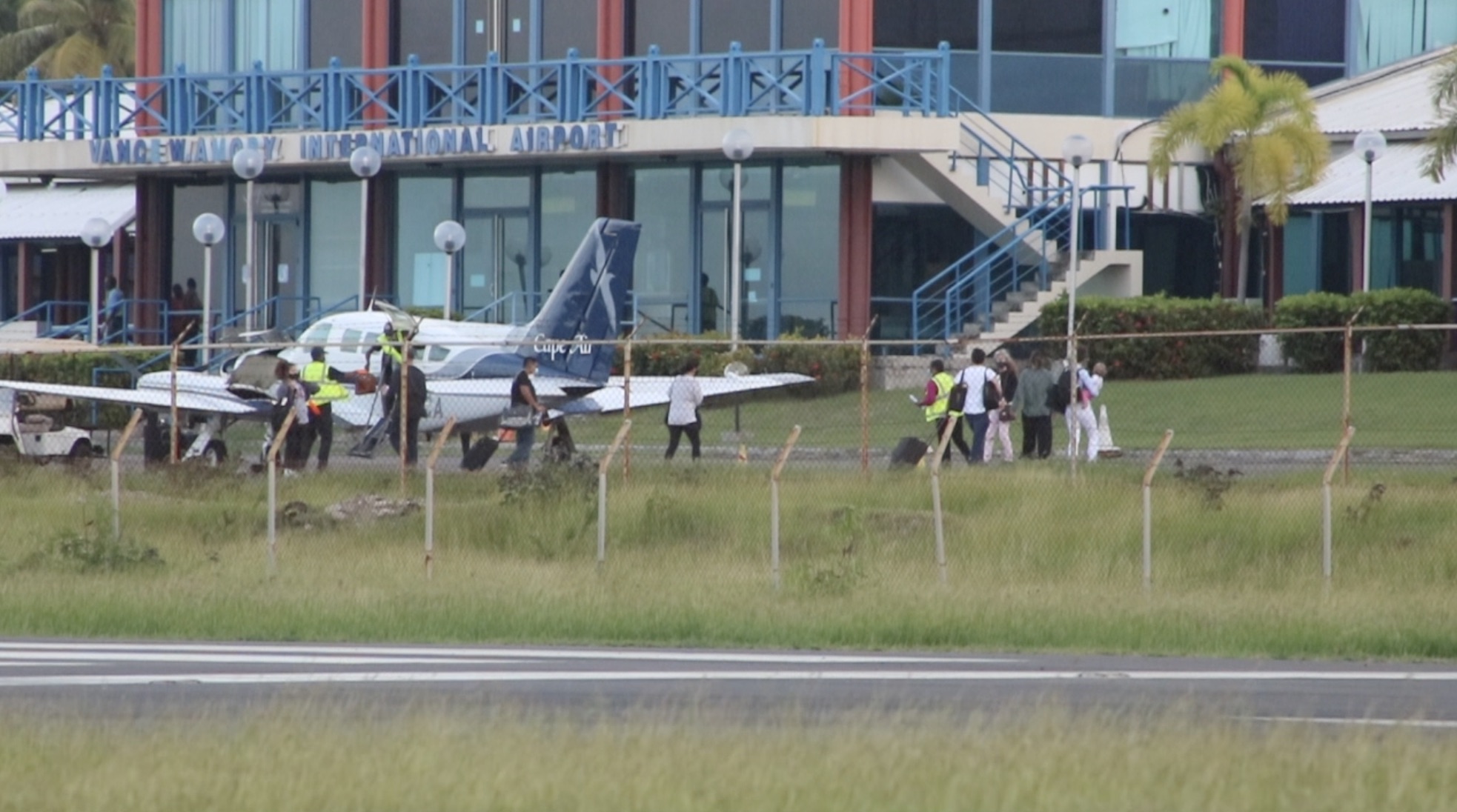 Passengers arriving at the Vance W. Amory International Airport on Cape Air on November 21, 2020