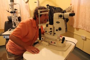 Dr. Raymond Hubbe, ophthalmologist in charge of the Nevis Eye Care Programme at the Eye Care Clinic at the Alexandra Hospital during one of his visits to Nevis (file photo)