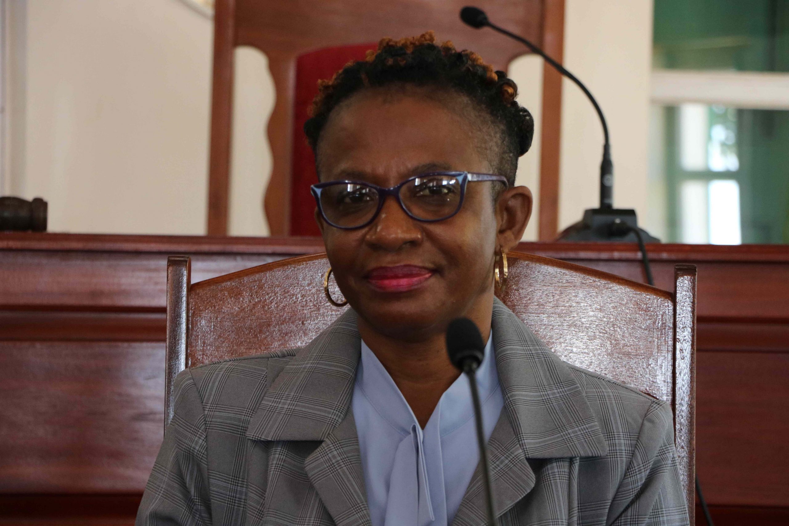 Ms. Myra Williams, Clerk of the Nevis Island Assembly at a sitting of the Nevis Island Assembly (file photo)