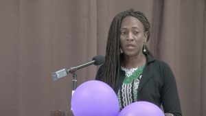 Ms. Shelisa Martin-Clarke, Permanent Secretary in the Ministry of Health and Gender Affairs in the Nevis Island Administration at the opening ceremony for the Non-Traditional Occupation for Women workshop hosted by the Gender Affairs Department and the Women in Construction group on March 23, 2021, at the department’s conference room