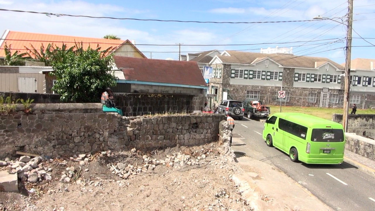 A section of the Slave Market wall in Charlestown