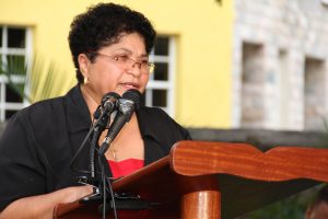 Mrs. Evelyn Henville, Chairman of the Nevis World Heritage Committee (file photo)