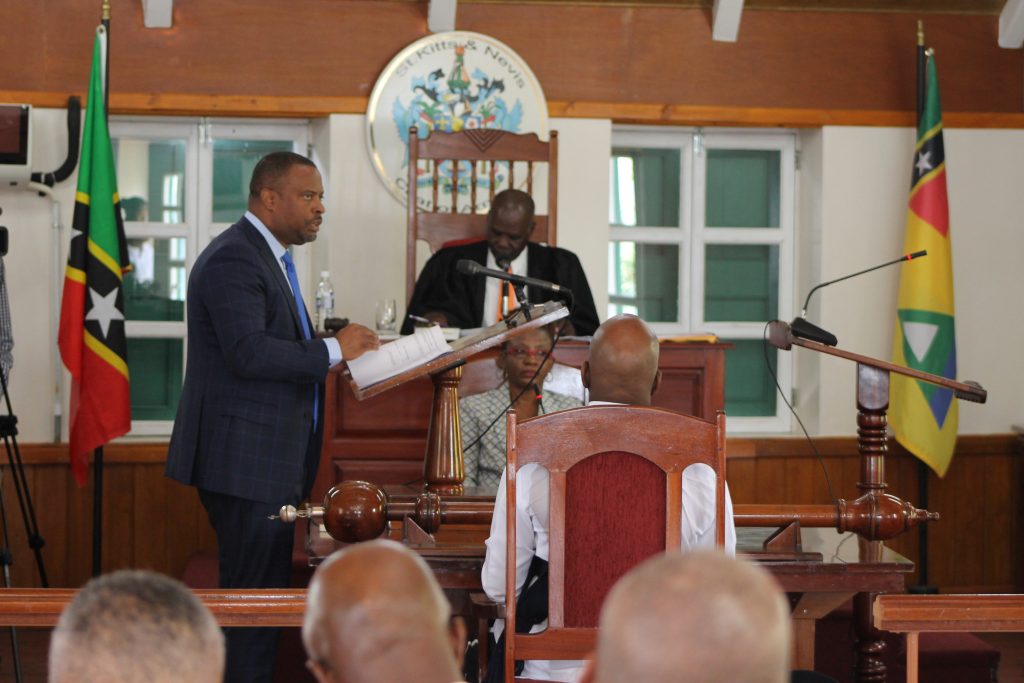 Hon. Mark Brantley, Premier of Nevis at a sitting of the Nevis Island Assembly (file photo)