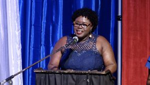 Hon. Hazel Brandy-Williams, Junior Minister of Health and Gender Affairs on Nevis delivering an address at the Department of Gender Affairs’ Men’s Day Award Ceremony, at the Nevis Performing Arts Centre on November 30, 2021
