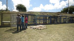 Finishing touches in progress on March 23, 2022, to house a mini zoo at the Department of Agriculture's2022 Agriculture Open Day at the Elquemedo T. Willett Park in Charlestown